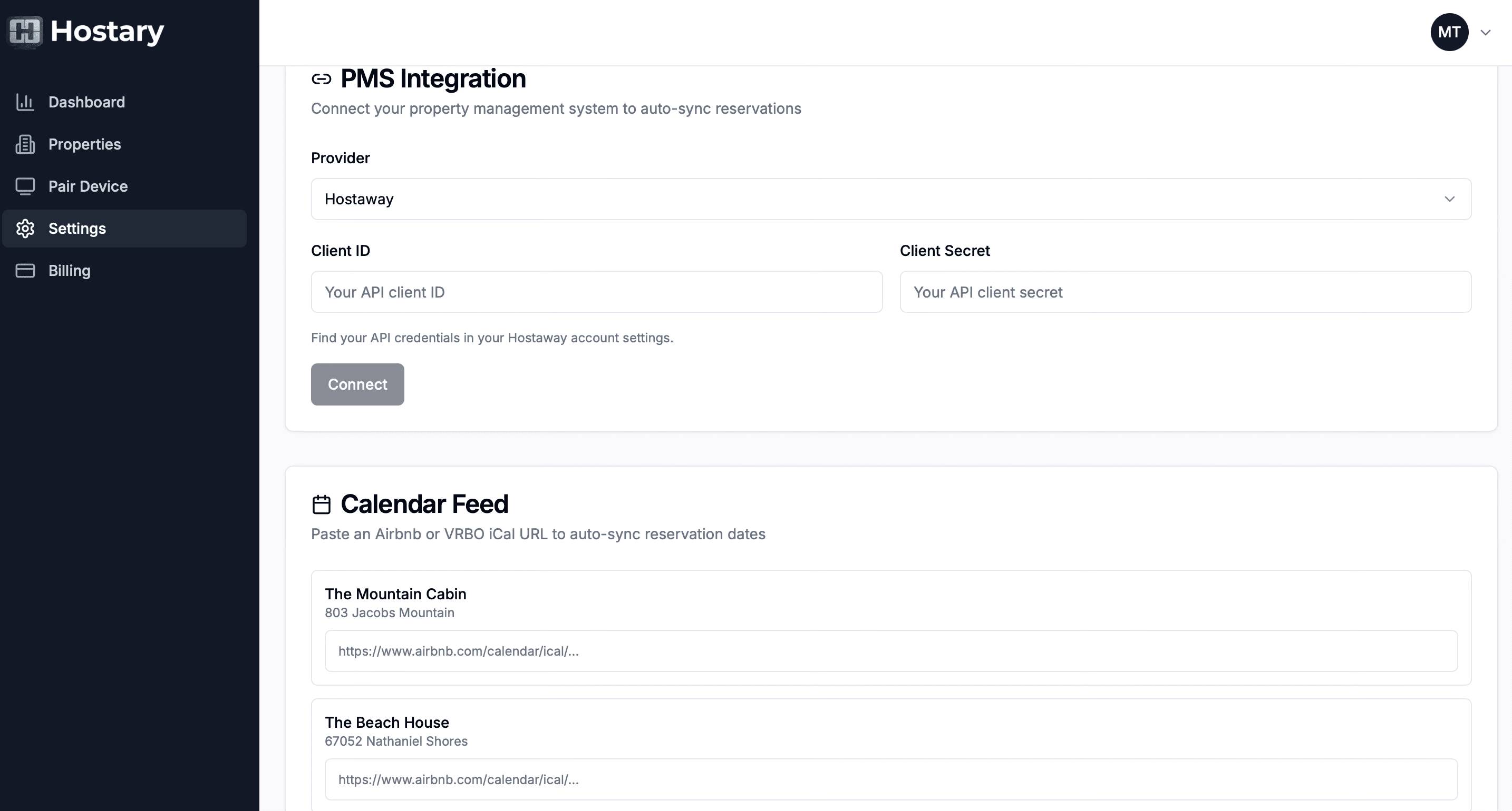 Reservation syncing with calendar feeds and PMS integration