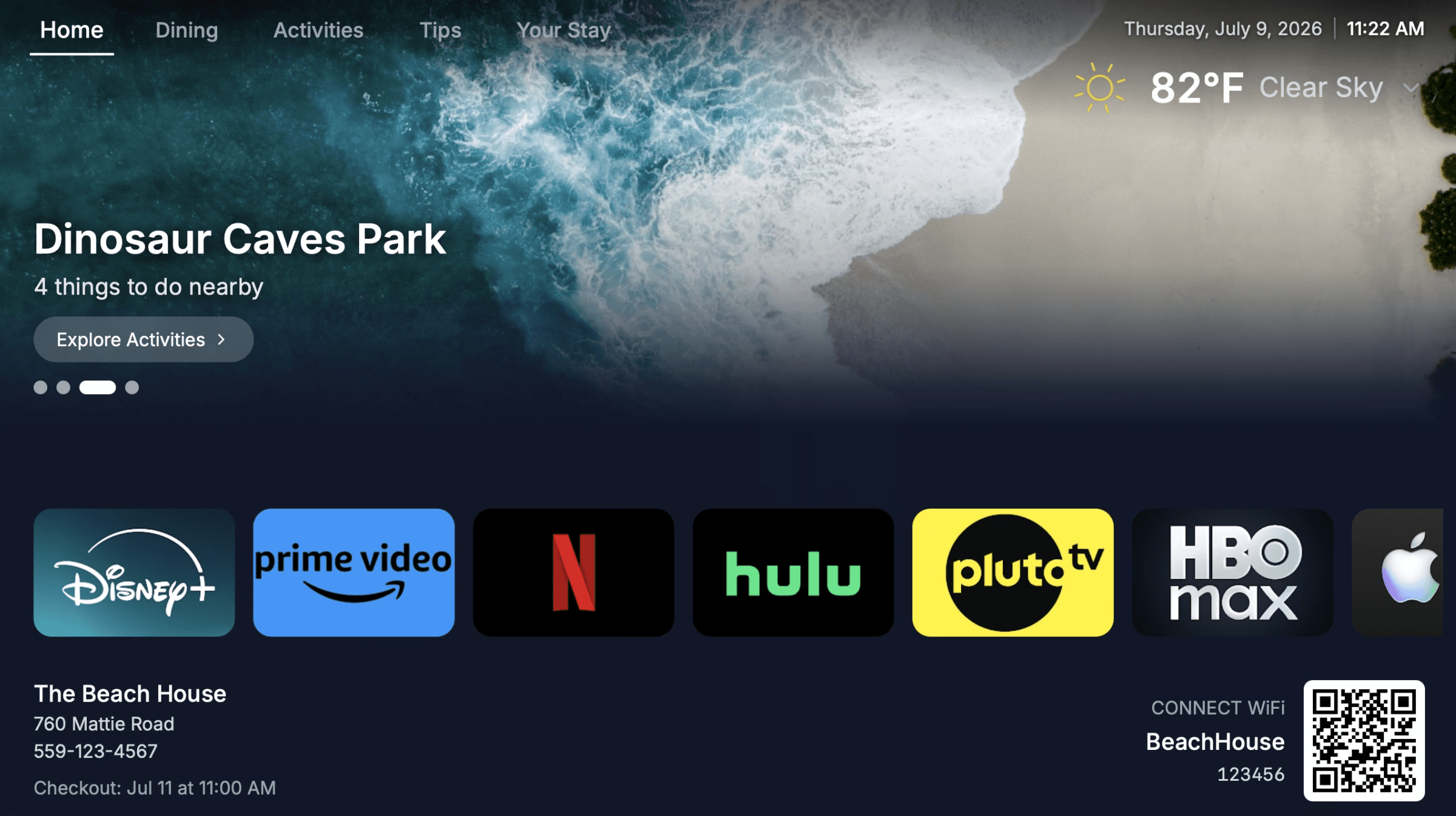 Streaming apps with auto-reset between guests