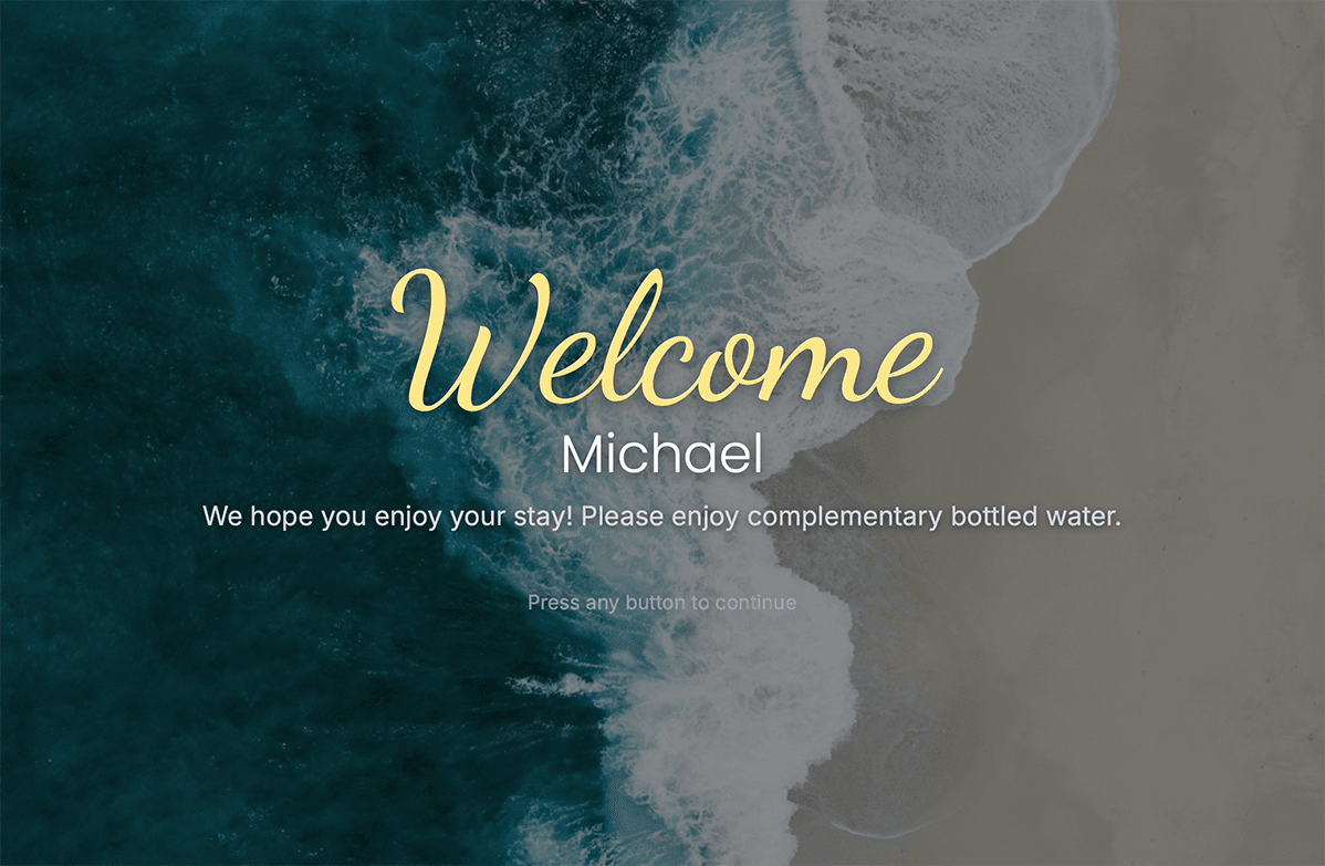 Personalized guest welcome screen